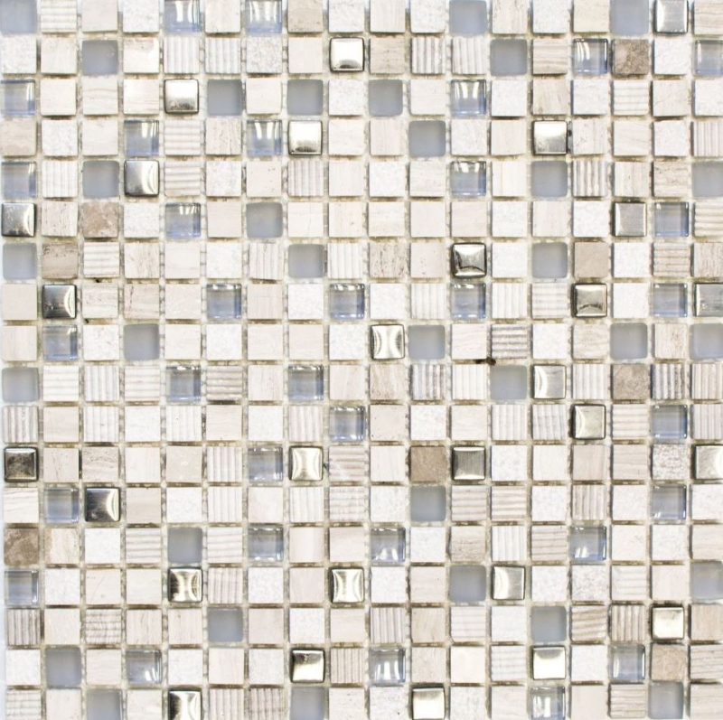 Mosaico de azulejos de cocina splashback translúcido gris claro plata mosaico de vidrio Crystal piedra EP gris claro plata MOS92-HQ10_f