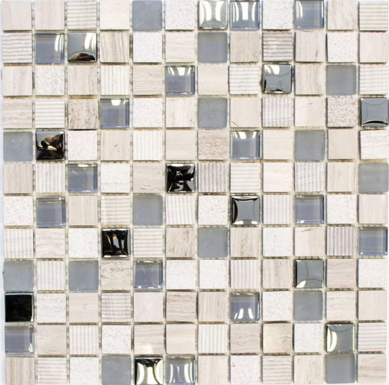 Mosaico de azulejos de cocina splashback translúcido gris claro plata mosaico de vidrio Crystal piedra EP gris claro plata MOS92-HQ20_f