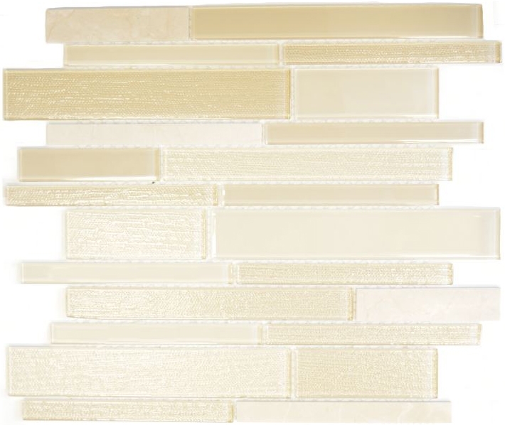 Mosaico de azulejos de cocina splashback beige compuesto de mosaico de vidrio de piedra MOS67-GV14_f