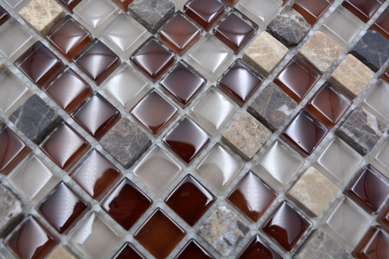 Mosaico de azulejos de cocina splashback translúcido marrón de cristal de mosaico de piedra marrón BAÑO WC cocina PARED MOS92-1304_f