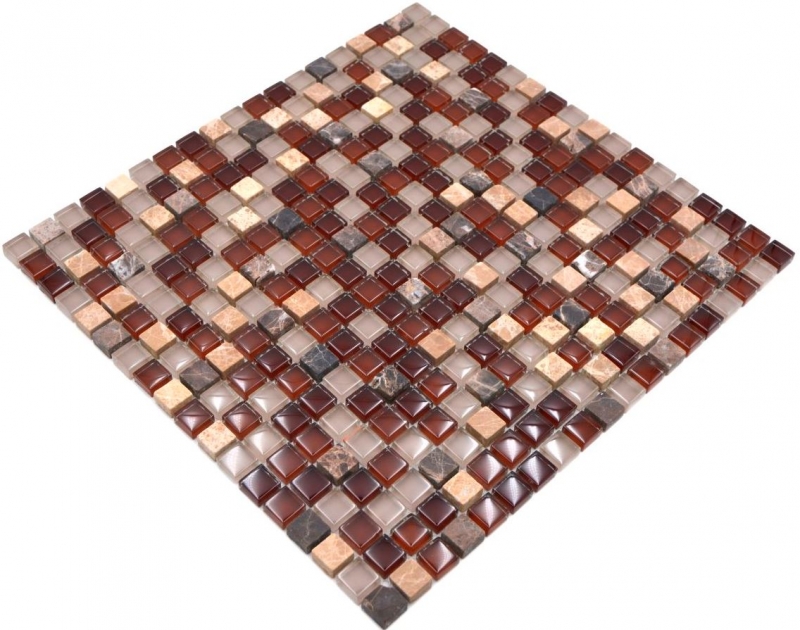 Mosaico de azulejos de cocina splashback translúcido marrón de cristal de mosaico de piedra marrón BAÑO WC cocina PARED MOS92-1304_f
