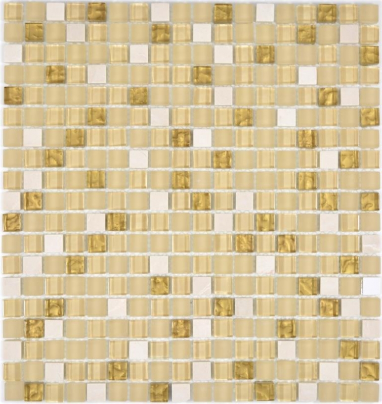 Mosaico de azulejos de cocina splashback translúcido blanco oro mosaico de vidrio de piedra de cristal blanco mate oro MOS92-1201_f