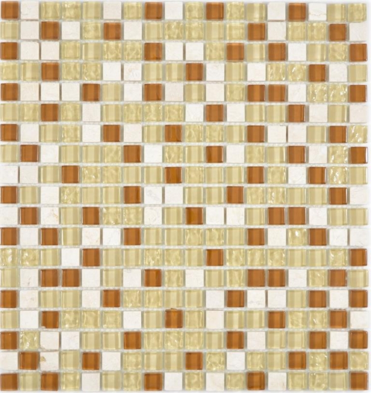Mosaico de azulejos de cocina splashback translúcido beige mosaico de vidrio de piedra de cristal beige MOS92-1204_f