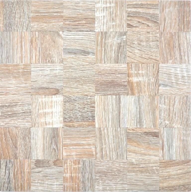 Mosaico azulejos cocina splashback autoadhesivo aluminio gris claro metal aspecto madera claro MOS200-2222_f