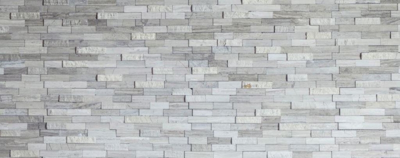 Mosaico azulejos cocina splashback autoadhesivo mármol piedra natural gris blanco crema piedra natural blanco madera MOS200-0120_f