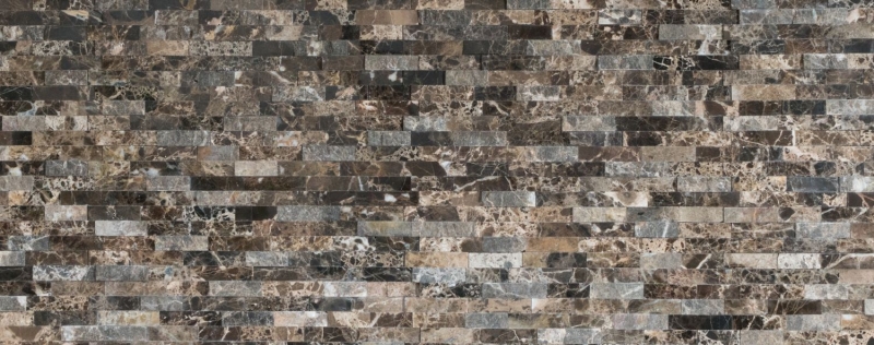 Mosaico azulejos cocina splashback autoadhesivo mármol piedra natural marrón oscuro piedra natural emperador oscuro MOS200-0113_f