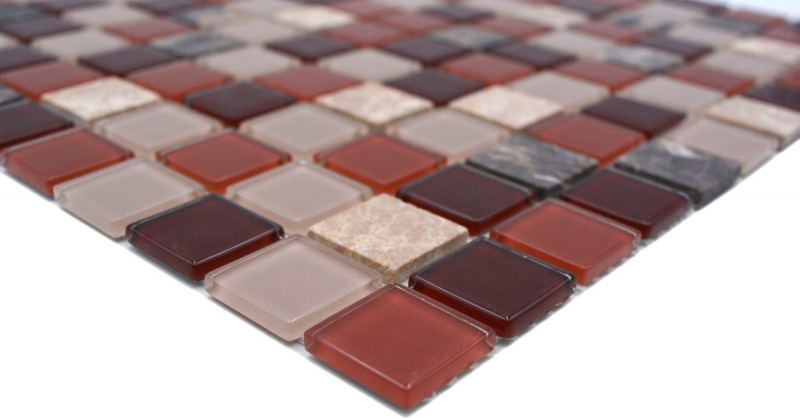 Mosaico de azulejos de cocina splashback autoadhesiva piedra beige marrón mosaico de vidrio de piedra beige marrón emperador MOS200-4M352_f