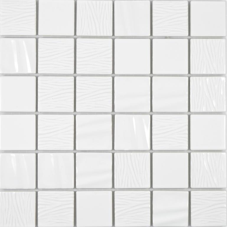 Cerámica mosaico blanco mosaico azulejos 3D óptica pared azulejo espejo cocina cuarto de baño MOS14-0101_f