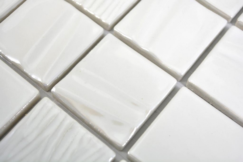 Mosaico de cerámica Kanaan blanco liso mosaico azulejos pared azulejos backsplash cocina cuarto de baño MOS14-0111_f