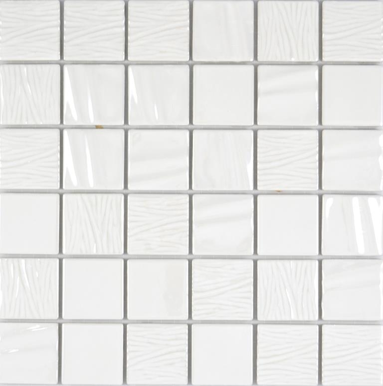 Mosaico de cerámica Kanaan blanco liso mosaico azulejos pared azulejos backsplash cocina cuarto de baño MOS14-0111_f