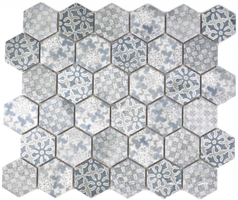 Mosaico de cerámica hexágono azul azulejos de mosaico pared azulejos backsplash cocina cuarto de baño MOS11H-0004_f