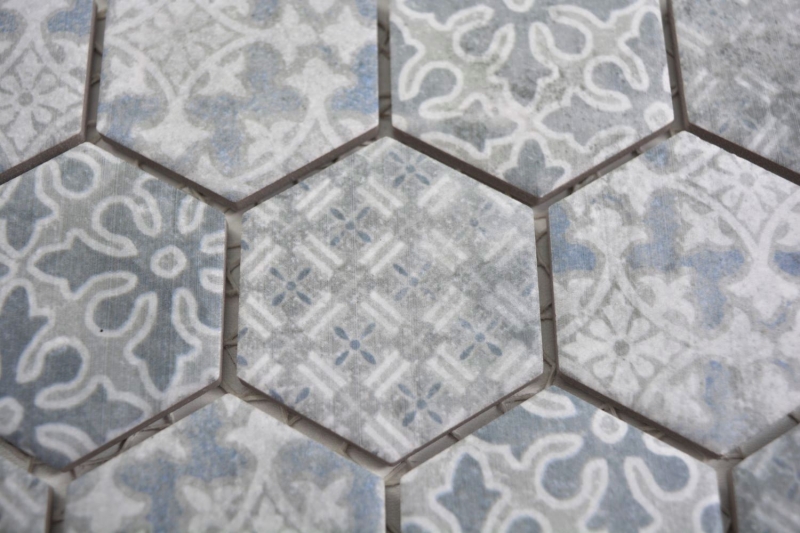 Mosaico de cerámica hexágono azul azulejos de mosaico pared azulejos backsplash cocina cuarto de baño MOS11H-0004_f