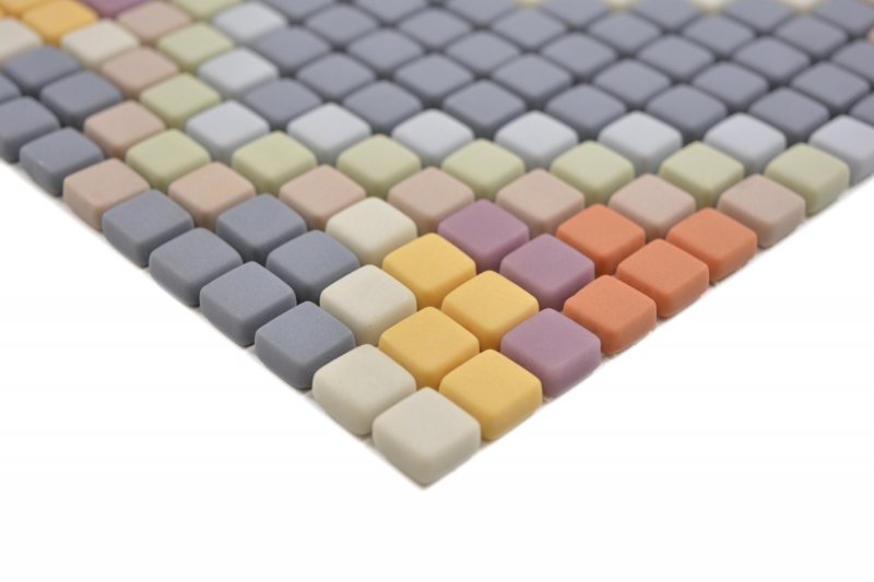 GLASS MOSAIC decoración gris claro mate mosaico azulejo pared backsplash cocina cuarto de baño MOS140-RO4_f