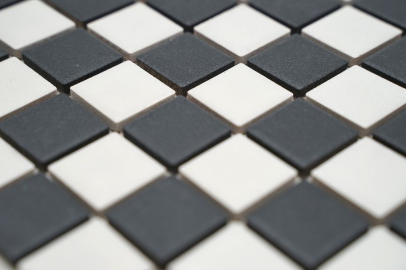 Mosaico de cerámica RUTSCHSICHER tablero de ajedrez negro blanco mate MOS18-0305-R10_f