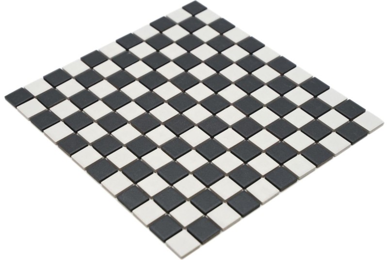 Mosaico de cerámica RUTSCHSICHER tablero de ajedrez negro blanco mate MOS18-0305-R10_f