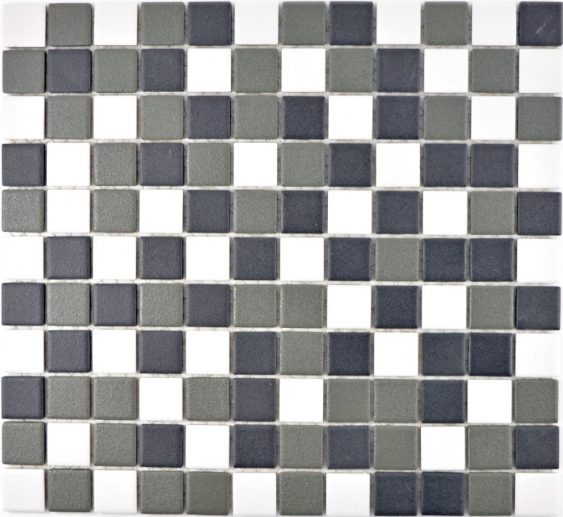 Azulejo mosaico cerámico negro blanco antracita mate plato de ducha MOS18-2213-R10_f