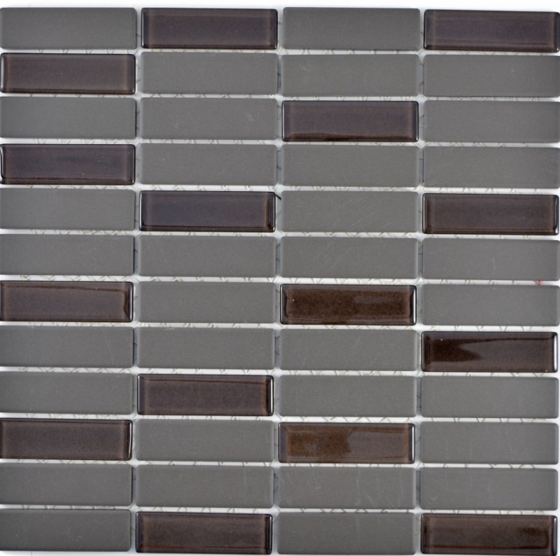 Mosaico de azulejos de cerámica varillas de vidrio sin esmaltar marrón salpicadero de la cocina MOS24-1313-R10_f