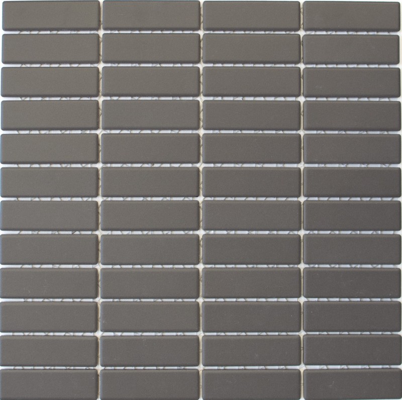 Mosaico de azulejos de cerámica barras de color marrón sin esmaltar MOS24-CUST051_f