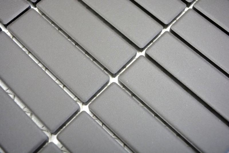 Mosaico de azulejos de cerámica barras de color marrón sin esmaltar MOS24-CUST051_f