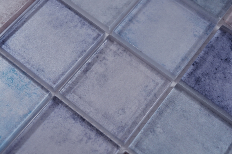 Mosaico de vidrio azul violeta mezcla iridiscente mosaico azulejos pared azulejo backsplash cocina baño MOS88-0411_f