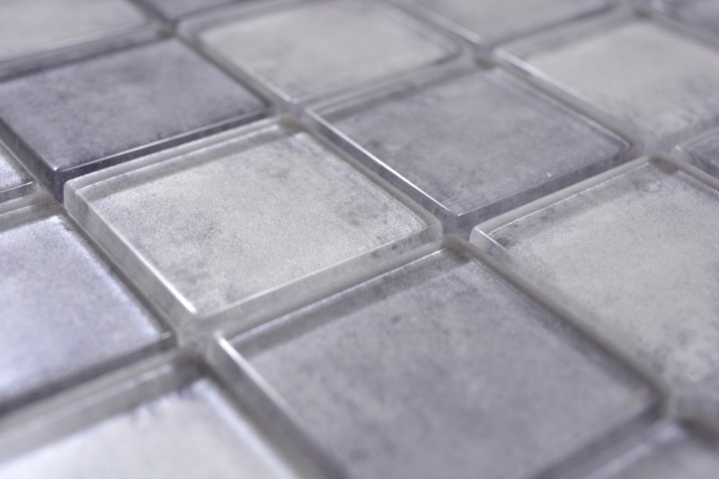 Mosaico de vidrio mezcla gris mosaico azulejo pared azulejo backsplash cocina baño - MOS88-0020_f