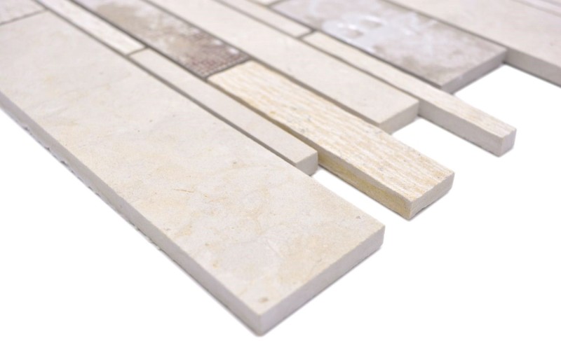 Composite mármol/cerámica mezcla beige/color 2F mosaico azulejo pared salpicadero cocina baño MOS180-A01STB_f