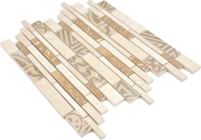 Composite mármol/cerámica mezcla beige 3F mosaico azulejo pared azulejo backsplash cocina baño MOS180-B0327B_f