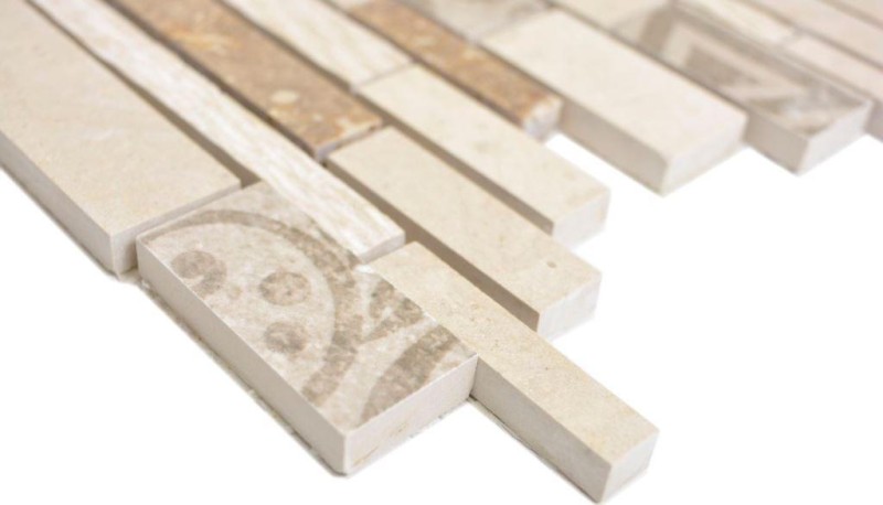 Composite mármol/cerámica mezcla beige 3F mosaico azulejo pared azulejo backsplash cocina baño MOS180-B0327B_f