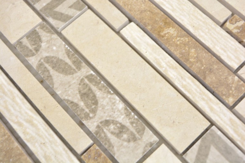 Composite mármol/cerámica mezcla beige 3F mosaico azulejo pared azulejo backsplash cocina baño MOS180-B0327B_f