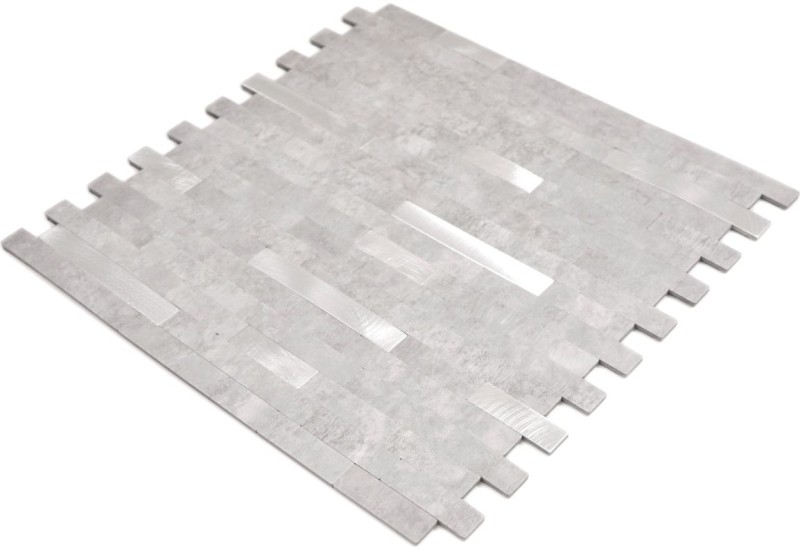 Vinilo compuesto efecto piedra Cemento gris/plata mosaico azulejo pared salpicadero cocina baño MOS200-4GS_f