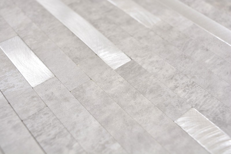 Vinilo compuesto efecto piedra Cemento gris/plata mosaico azulejo pared salpicadero cocina baño MOS200-4GS_f