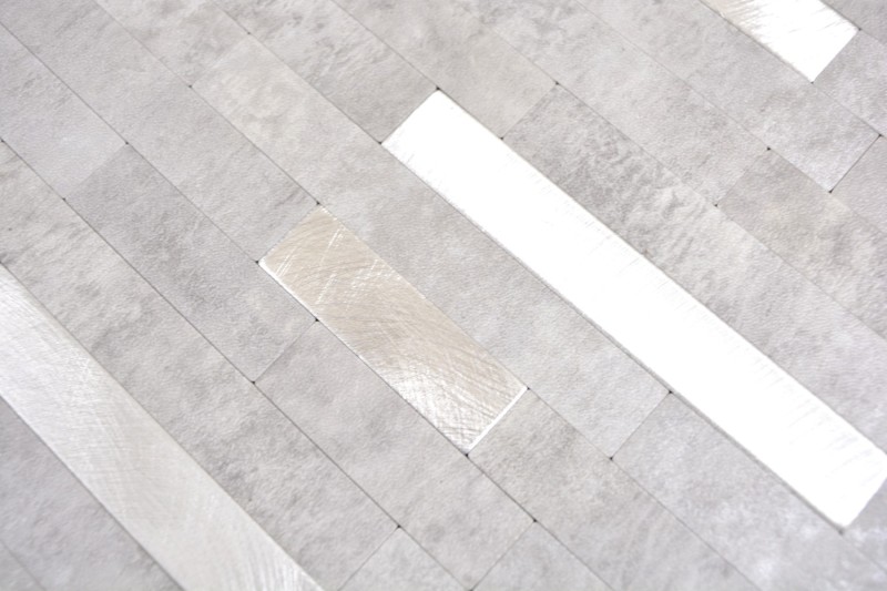 Vinilo compuesto efecto piedra Cemento gris/plata mosaico azulejo pared salpicadero cocina baño MOS200-4GS_f