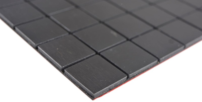Cuadrado aluminio aspecto metal negro mate cepillado autoadhesivo MOS200-L3B_f
