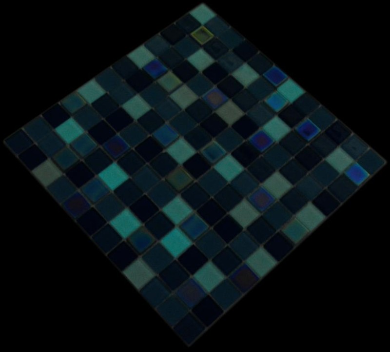 Mosaico de vidrio azul fluorescente blanco mosaico azulejo pared azulejo backsplash cocina ducha baño MOS88-1006_f
