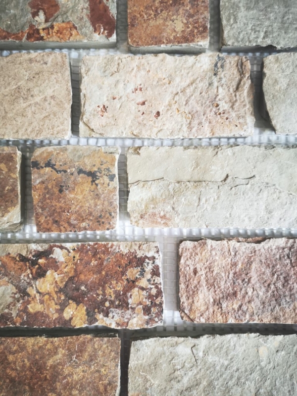 Azulejo de mosaico de pizarra piedra natural ladrillo marrón óxido azulejo backsplash mosaico estera mosaico azulejo splashback - MOS34-1204
