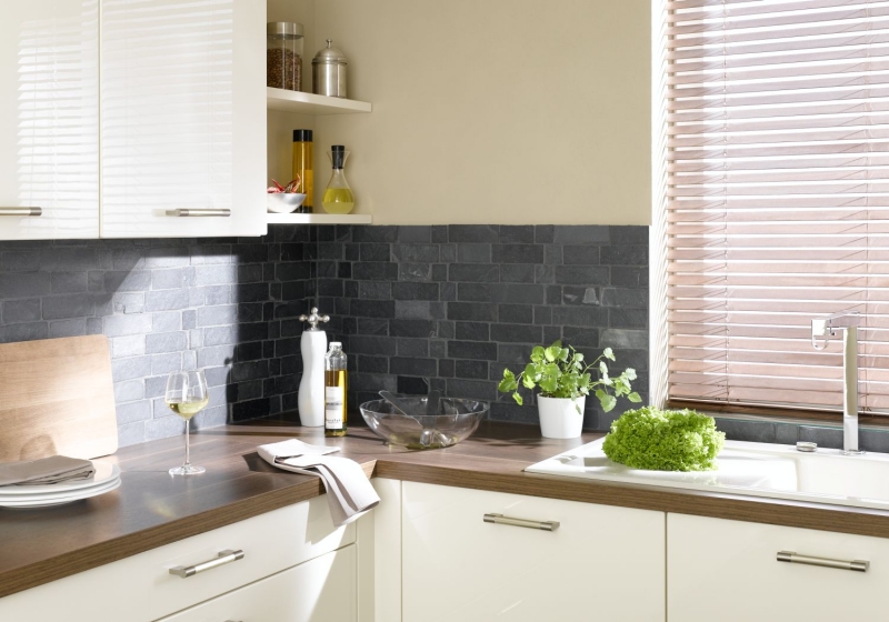 Pizarra mosaico de azulejos de piedra natural de ladrillo antracita negro jack mosaico estera mosaico azulejo splashback cocina - MOS34-0208