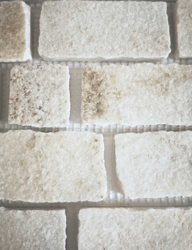 Pizarra mosaico de azulejos de piedra natural de ladrillo blanco beige claro mosaico de azulejos estera backsplash cocina - MOS34-0102