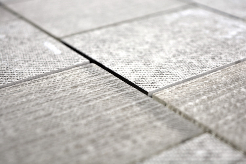 Mosaico de azulejos de cerámica mezcla de vidrio mosaico rectángulo textil mirada gris marrón moteado azulejos backsplash - MOS88J-1202