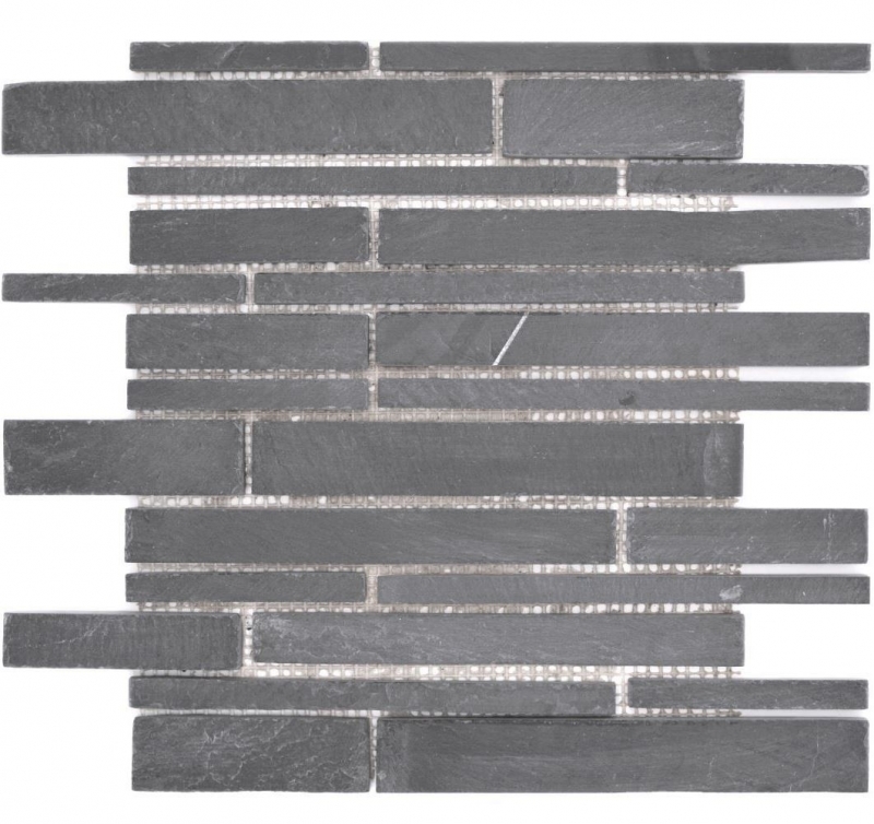 Muestra de mano mosaico azulejo pizarra piedra natural ladrillo pizarra antracita MOS34-0206_m