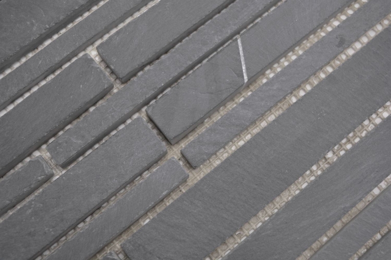 Muestra de mano mosaico azulejo pizarra piedra natural ladrillo pizarra antracita MOS34-0206_m