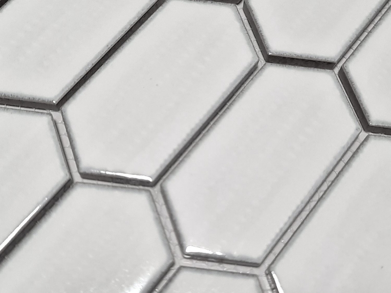Mosaico de azulejos de cerámica mosaico hexagonal blanco brillante cocina backsplash MOS11J-471_f