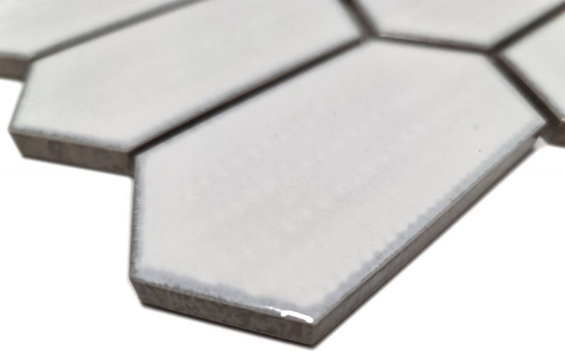 Mosaico de azulejos de cerámica mosaico hexagonal blanco brillante cocina backsplash MOS11J-471_f