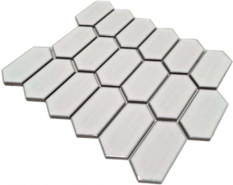 Mosaico de azulejos de cerámica mosaico hexagonal blanco brillante cocina backsplash MOS11J-471_f