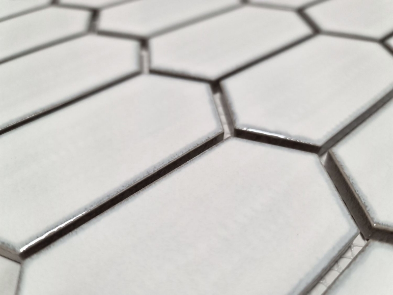Muestra de mano mosaico azulejo de cerámica mosaico hexagonal blanco brillante cocina backsplash MOS11J-471_m