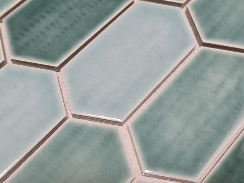 Mosaico de azulejos de cerámica mosaico hexagonal verde brillante cocina pared baño MOS11J-475_f