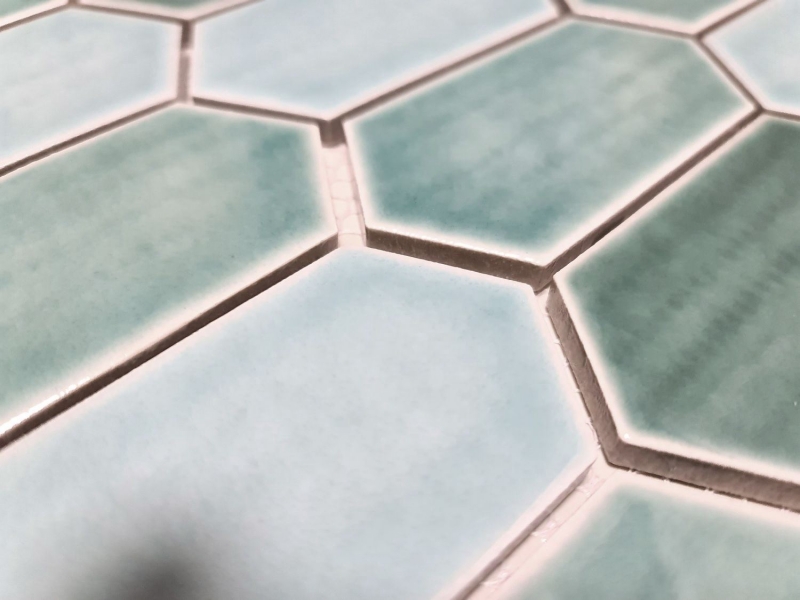 Mosaico de azulejos de cerámica mosaico hexagonal verde brillante cocina pared baño MOS11J-475_f