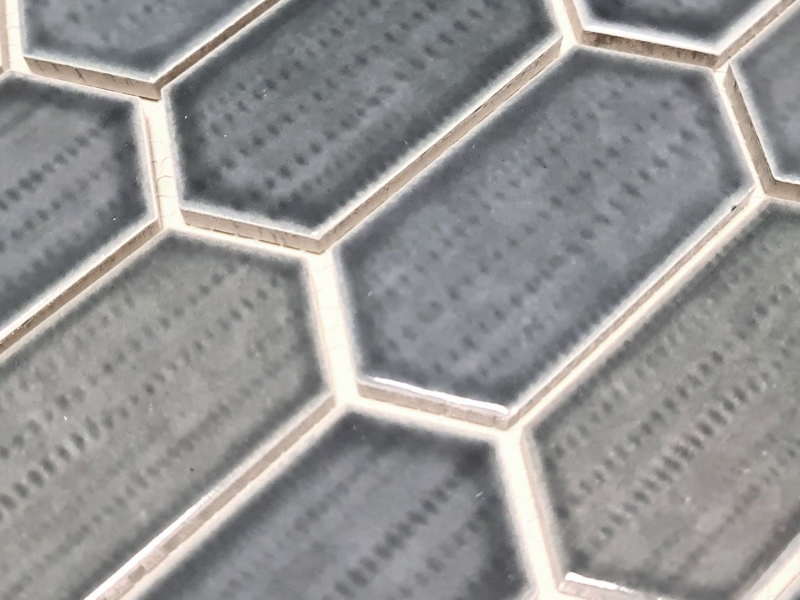 Muestra de mano mosaico azulejo de cerámica mosaico hexagonal negro brillante cocina splashback baño MOS11J-479_m
