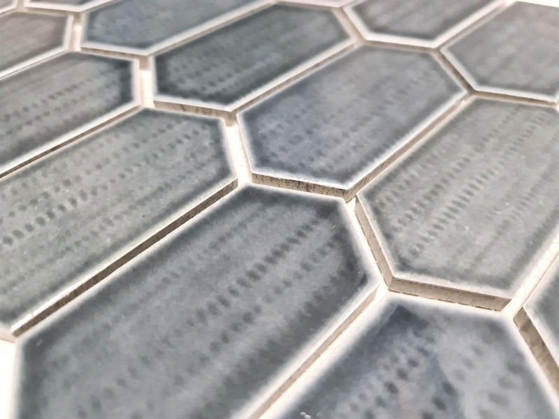 Muestra de mano mosaico azulejo de cerámica mosaico hexagonal negro brillante cocina splashback baño MOS11J-479_m