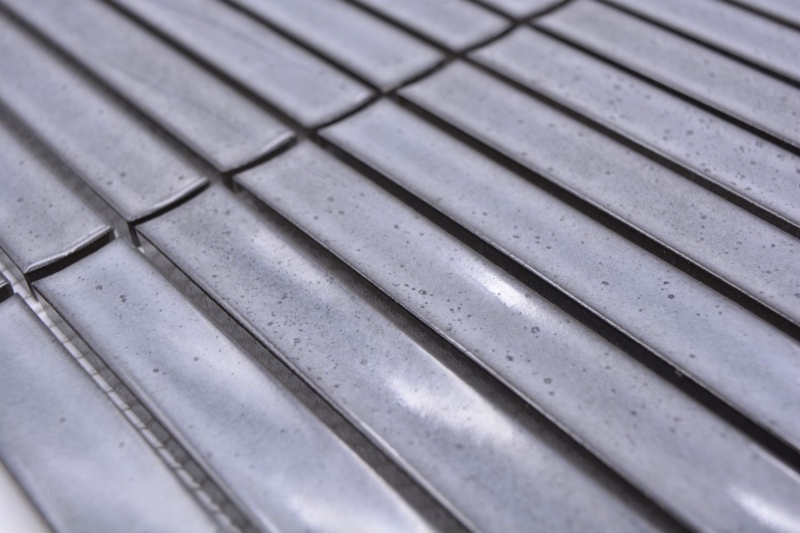 Rod mosaico de cerámica gris moteado brillante pared del baño MOS24-CS26