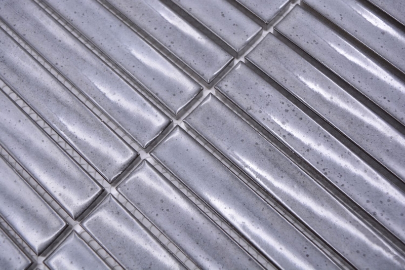 Mosaico de azulejos de cerámica mosaico varillas gris moteado brillante pared del baño MOS24-CS26_f